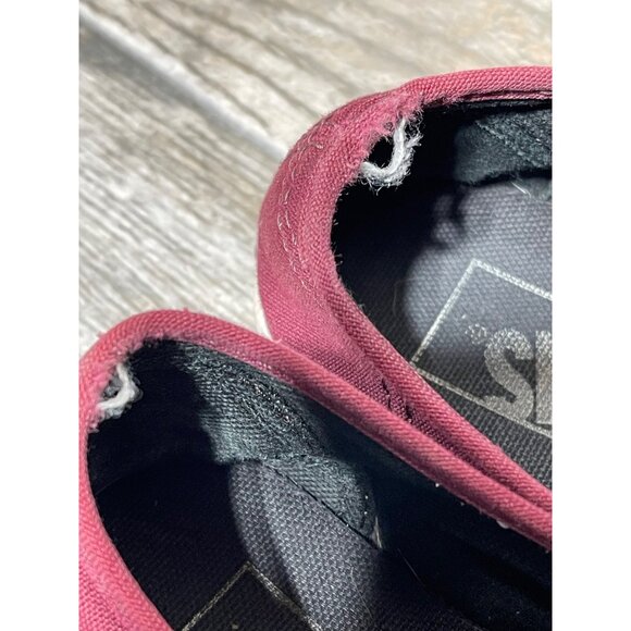 Vans Authentic Low Top Lace Up Red Skater Shoes Women's Size 5.5 - Picture 9 of 11